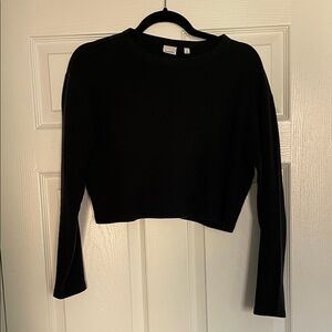 Sunday Best Black Cropped Long-Sleeve Top